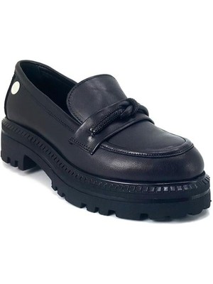 Mammamia 245 Deri Günlük Kadın Ayakkabı-Siyah