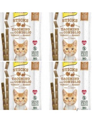 Gimcat Sticks Hindi Etli Tavşan Etli Tahılsız Ödül Çubukları 20 gr x 4 Paket