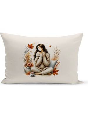 Bertille Home Sonbahar Serisi 30X50 cm Çift Tarafı Dijital Baskılı Kırlent Kılıfı (Halloween Autumn)