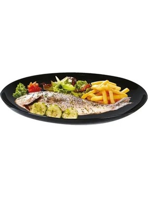 Lumınarc Diwali Siyah Oval Servis Tabak 33 cm