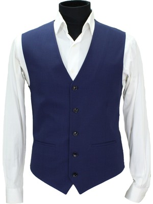 Mentor Regalo Erkek Yelek V Yaka Lacivert Ekose 50649