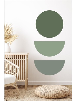 Mediterian Yeşil Geometrik Bohem Duvar Sticker, modern ve şık dekorasyon için ideal seçim