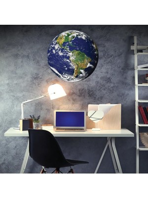 Mediterian Dünya ve uzay temalı renkli duvar sticker, salon ve ofis dekoru için ideal seçenek