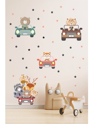 Mediterian Renkli Sevimli Çocuk Odası Duvar Sticker, Eğlenceli ve Şirin Tasarım, 1 Parça