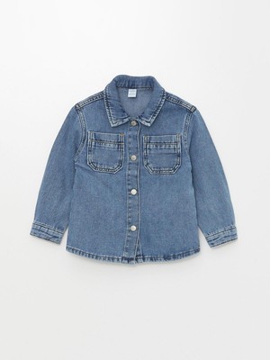 Lcw Baby Orta Indigo Rodeo Basic Uzun Kollu Erkek Bebek Jean Gömlek