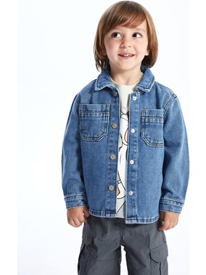 Lcw Baby Orta Indigo Rodeo Basic Uzun Kollu Erkek Bebek Jean Gömlek