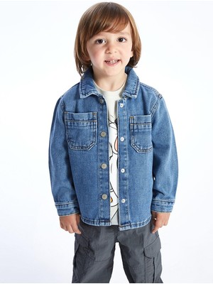 Lcw Baby Orta Indigo Rodeo Basic Uzun Kollu Erkek Bebek Jean Gömlek