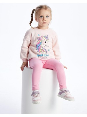 Lcw Baby Bisiklet Yaka Uzun Kollu Baskılı Kız Bebek Sweatshirt