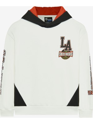 Skechers B Lw Fleece Hoodie Sweatshirt Büyük Erkek Çocuk Beyaz Eşofman Altı SK242050-102