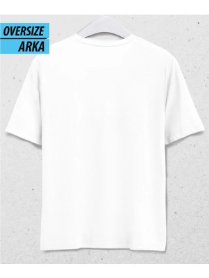 Hena Atatürk Baskılı Oversize T-Shirt Beyaz