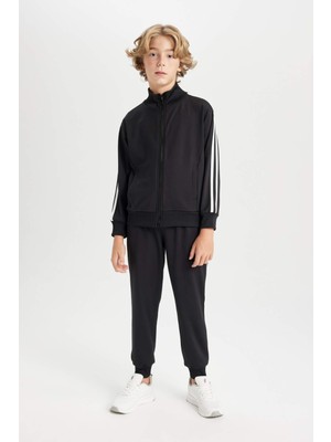 DeFacto Erkek Çocuk 2'li Takım Fermuarlı Sweatshirt Üst Beli Lastikli Jogger Eşofman Altı D2042A824AU