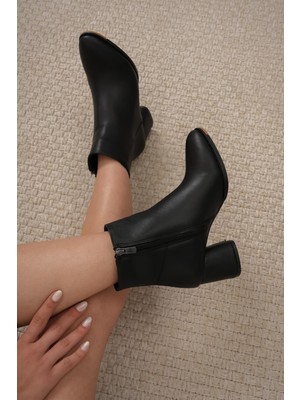 Stilbagshoes Lina Topuklu Kadın Bot Siyah