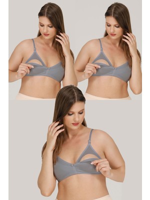 Parlingerie 3lü Emzirme Sütyeni Gri