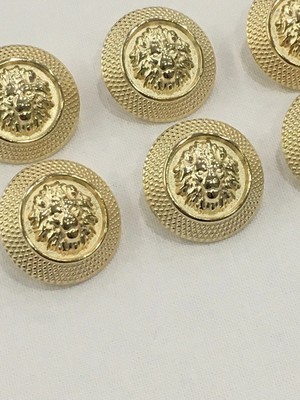 8 Adet 15 Mm (1.5 Cm) Küçük Boy Aslan Desenli Gold Renk Trençkot Ve Blazer Ceket Kol Düğmesi