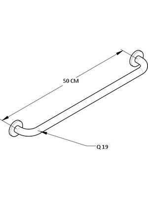 Q19 Engelli Yaşlı Bakım Banyo Wc Tutunma Barı Banyo Destek Aparatı 50 cm Q19