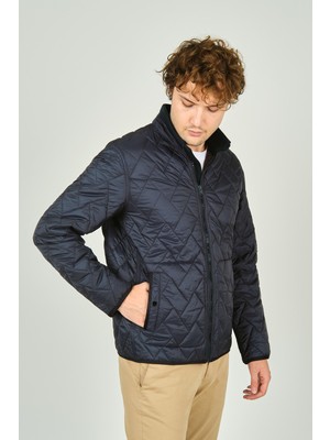 Allegro Erkek Dik Yaka Fermuarlı Cep Detaylı Kapitone Mont 4355 Lacivert