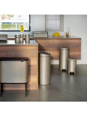 Brabantia Pedallı Çöp Kovası Çelik Gold Şampanya 30 Lt