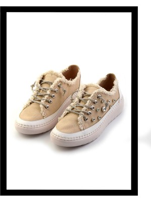 Bambi Bej Kot Kadın Sneaker K01140430637