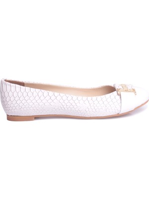 Fitbas 222018 468 Kadın Beyaz Büyük & Küçük Numara Babet