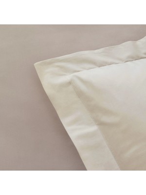 Komfort Home White Collection 120 Tel %100 Pamuk Percale Battal Boy Nevresim Takımı Bej