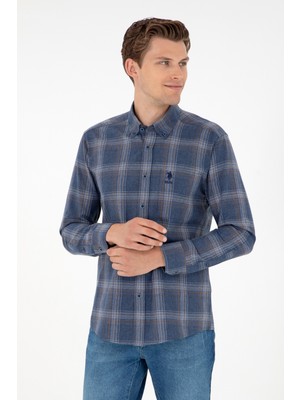 U.S. Polo Assn. Erkek İndigo Gömlek Desenli 50292319-VR028