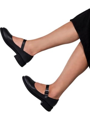 Papuçcity Fendii 02984 Ortopedik Kısa Topuklu Babet Kadın Ayakkabı