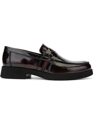 Tamer Tanca Erkek Deri Bordo Loafer Ayakkabı 987 122K Y24 Bordo Acma