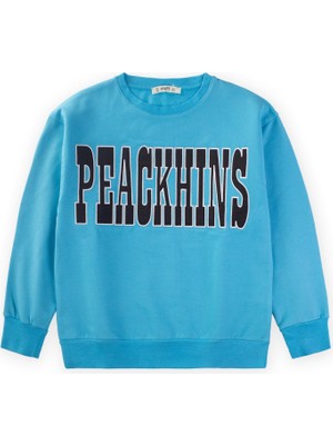 Cigit Peackhıns Nakışlı Sweatshirt 9-14 Yaş Mavi