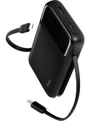 Ttec Recharger Pro LCD 10.000MAH Pd 22,5W Lightning ve Usb-Cdahili Kablolu Taşınabilir Hızlı Şarj Al