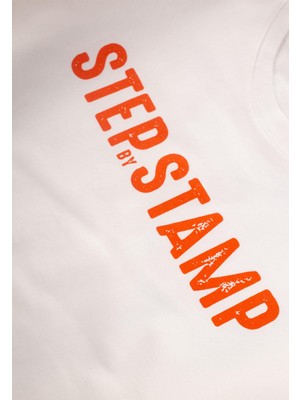 Cigit Step By Stamp Baskılı Sweatshirt 9-14 Yaş Kırık Beyaz