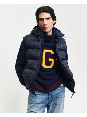 Gant Erkek Lacivert Regular Fit Kapüşonlu Yelek 7006454.433