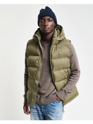 Gant Erkek Yeşil Regular Fit Kapüşonlu Yelek 7006454.301