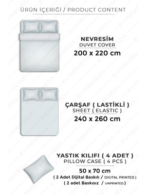 Kırmızı Gül Dijital Baskılı 3D 3 Boyutlu Çift Kişilik Nevresim Takımı Kod: Aşk Mektubu