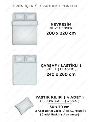 Kırmızı Gül Dijital Baskılı 3D 3 Boyutlu Çift Kişilik Nevresim Takımı Kod: Kırmızı Gül