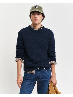 Gant Erkek Lacivert Regular Fit Bisiklet Yaka Logolu Kazak 8040200.433