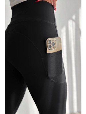 Balenbi Haute Kadın Yüksek Bel Toparlayıcı Çift Cepli Leggings Fitness Tayt 1090