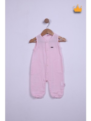 Babyhola %100 Pamuk Kız Bebek Müslin Geniş Askılı Tulum 12759