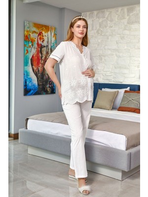 Cossy By Aqua Fistolu Kısa Kol Lohusa Pijama Takımı Cossybyaqua 24641-44