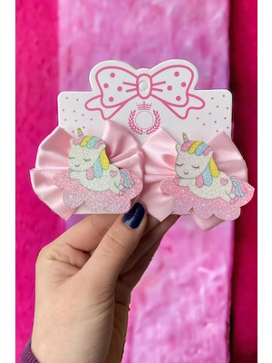 Efna Store Pembe Renk Ikili Unicorn Figürlü Çocuk Yan Toka