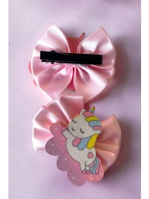 Efna Store Pembe Renk Ikili Unicorn Figürlü Çocuk Yan Toka