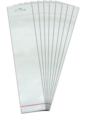 7*45 Sedefli Askılı (Askı Kısmı Beyaz) Bantlı OPP (Parlak-Şeffaf) Jelatin 1000 Adet