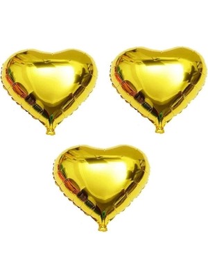 Parti Uzmanı Kalp Folyo Balon 3 Adet Gold