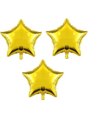 Parti Uzmanı Yıldız Folyo Balon 3 Adet Gold