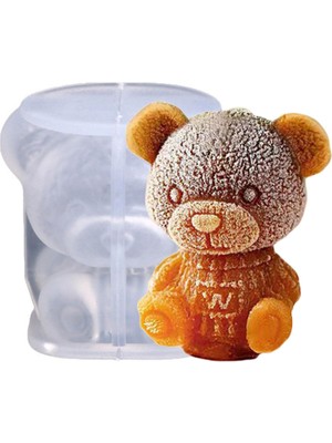 Adin Tasarım Ayı Silikon Kalıp Ayıcık Mum Kalıbı Sabun Mum Kokulu Taş Epoksi Kalıbı 5 x 6 cm