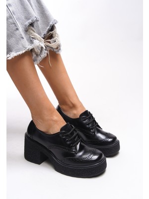 Riccon Ghinziss Kadın Topuklu Bağcıklı Loafer 00121570