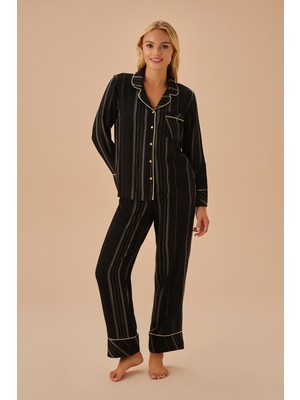 Suwen Golden Gömlek Yaka Pijama Takımı
