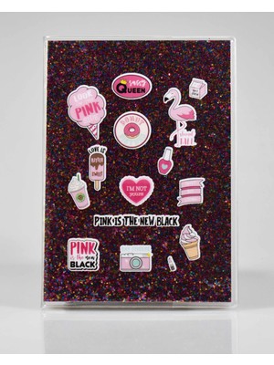 Melnio Pınk Gri Simli Defter