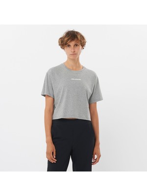 Salomon Logo Twist Kadın Gri Tişört