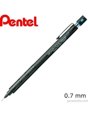 Pentel 0,7mm Graph PG1007 Mat Siyah Profesyonel Versatil Kalem