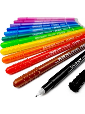 Lyra Graduate Fineliner Ince Uçlu Kalem 0.5mm 10LU Set